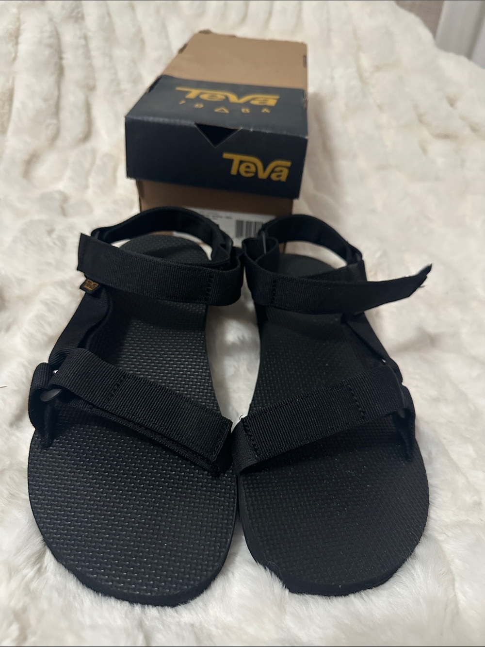 Teva Black Adjustable Webbing Outdoor Sandals